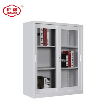 2018 sliding glass door steel wardrobe file cabinet